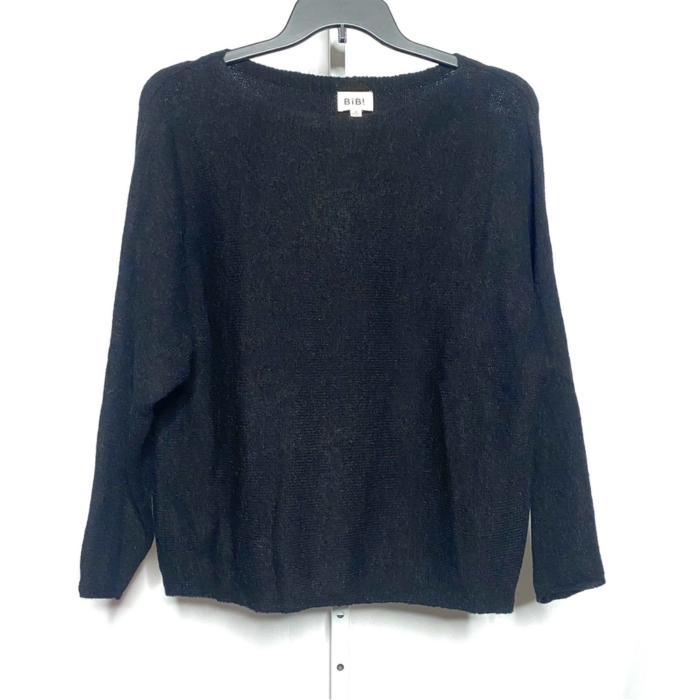 Bibi Black Knit Sweater Women's Long Sleeves • S